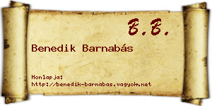 Benedik Barnabás névjegykártya
